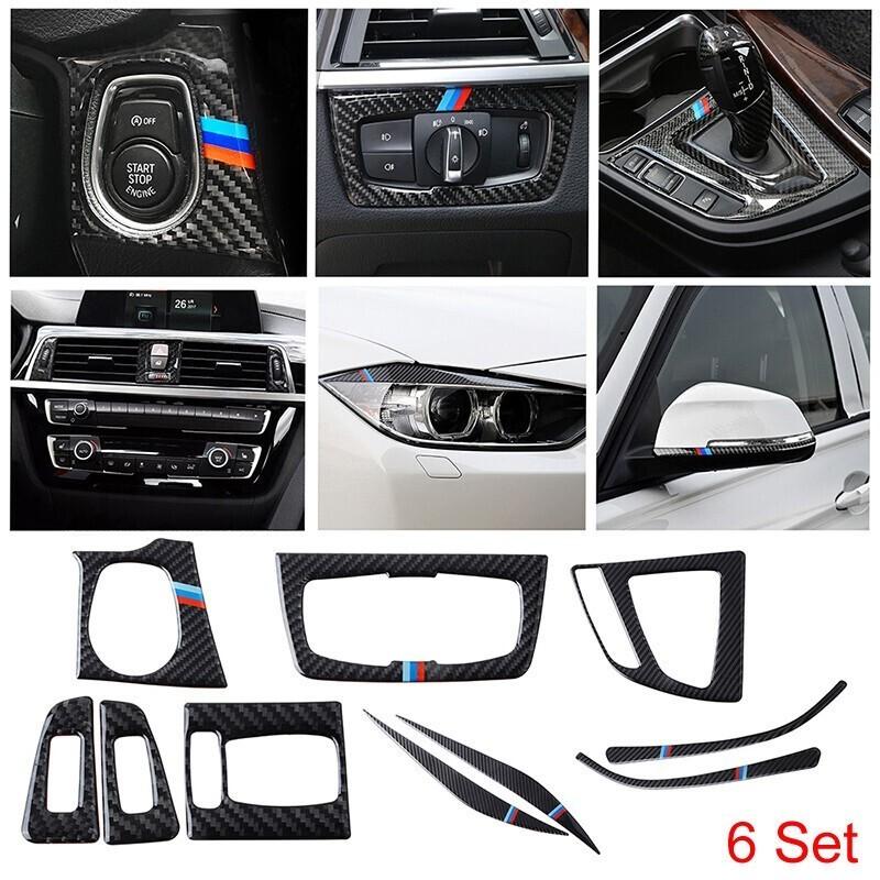 10pcs For BMW 3 4 Series F30 F34 2013- Carbon Fiber Cover Frame Accessories