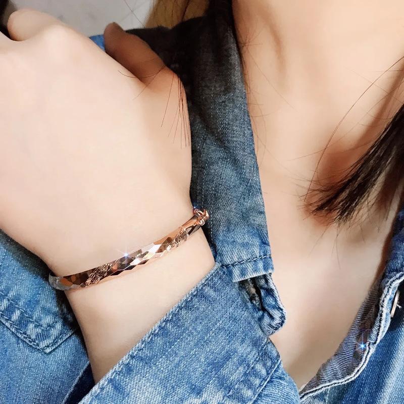 Rose Gold Plated Purple Gold Shiny Laser Bracelet Gold Color Gold Women'S Jewelry Fashion