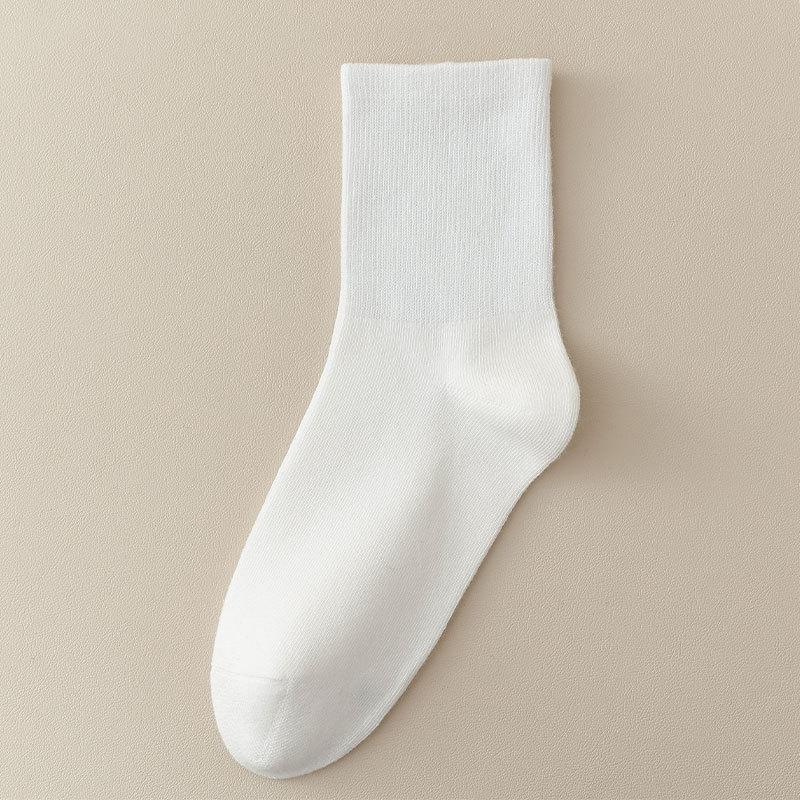 Men's Spring and Autumn Pure Color Sweat Absorbent All Kinds of Sports Boneless Cotton Socks