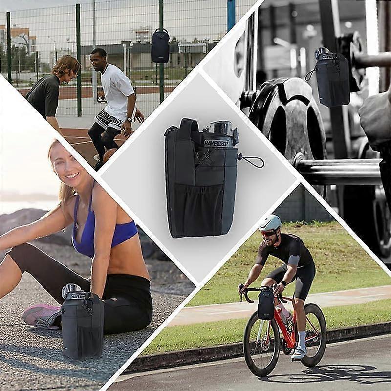 Borsa Magnetica da Palestra Portabottiglie con Tracolla Regolabile Grande Capacità Unisex Marsupio Fitness Confezione da Due