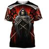 Men's 3D Printed T-Shirt Retro Patterned Skull Print Short Sleeve O-Neck Pullover Casual Top