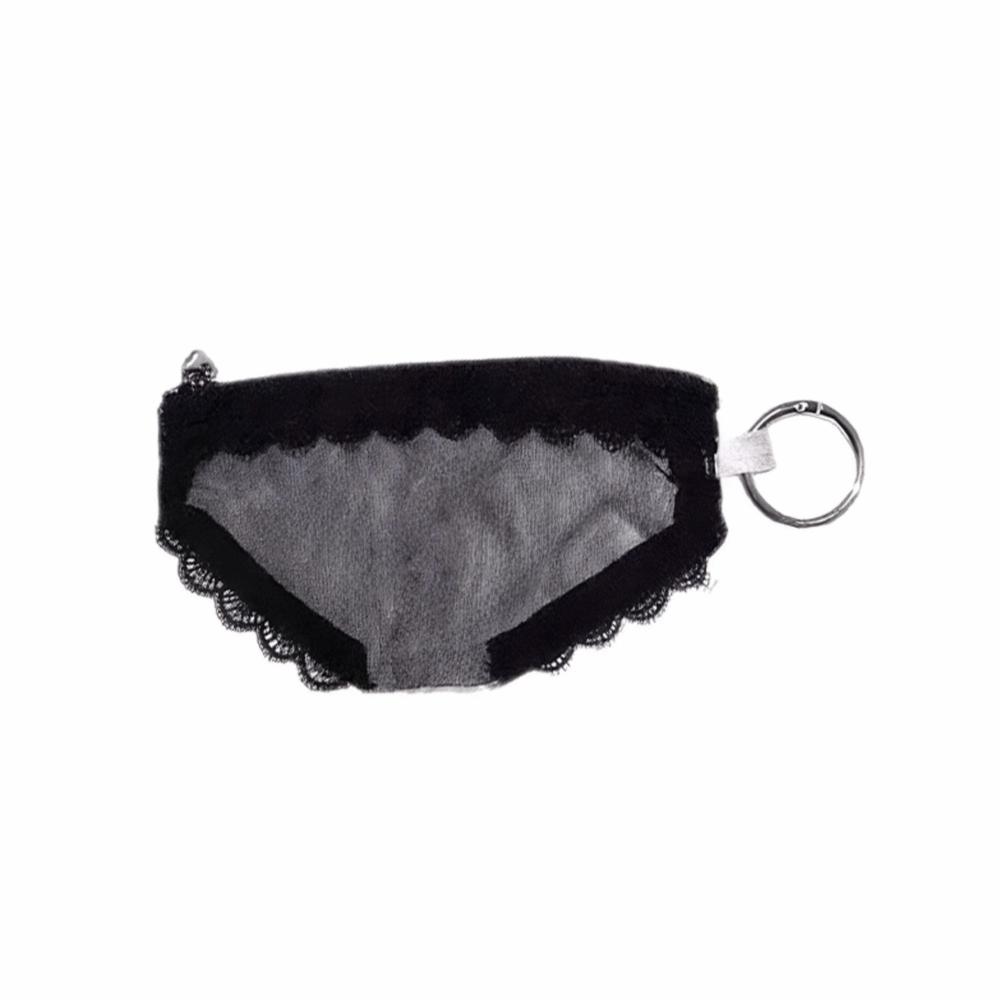 

Mesh Briefs Shape Cosmetic Bag Lace Trim Makeup Storage Pouch Unique Mesh Toiletry Bag Jewelry чорний
