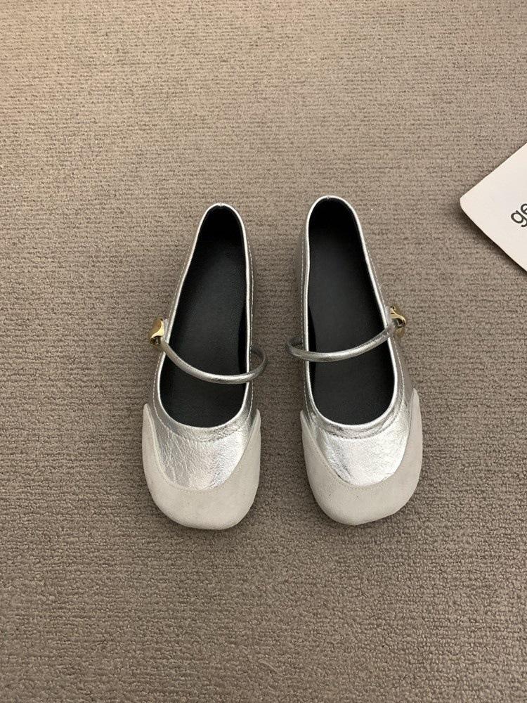 

2025 spring and autumn new silver inner height increase Mary Jane shoes round head light mouth word with commuting evening breeze single shoes women s 40