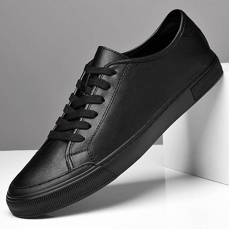 Fashion 2025 New Men Genuine Leather Vulcanized Shoes Brand Casual Leather Hollow Out Walking Shoes Italian Handmade Designer Sneakers