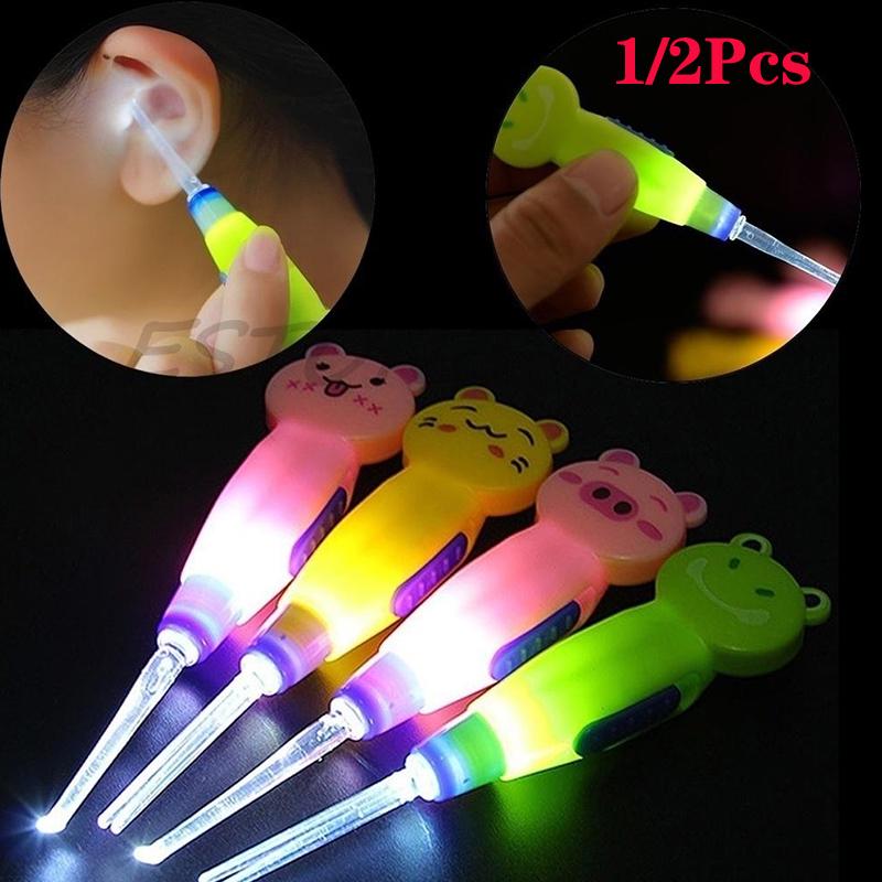 Buy 1/2 PCS LED Light Dig Flash Light Ear 3x Earpick Wax Remover Pick