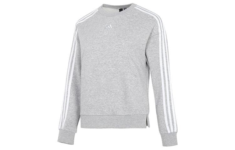 Adidas Sweatshirts Women s Gray Crew Neck Moderate Regular HM7079 L