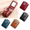 Portable Mini Makeup Bag PU Leather Vintage Lipstick Packet with Mirror Cosmetic Accessories Storage Pouch for Women Girls