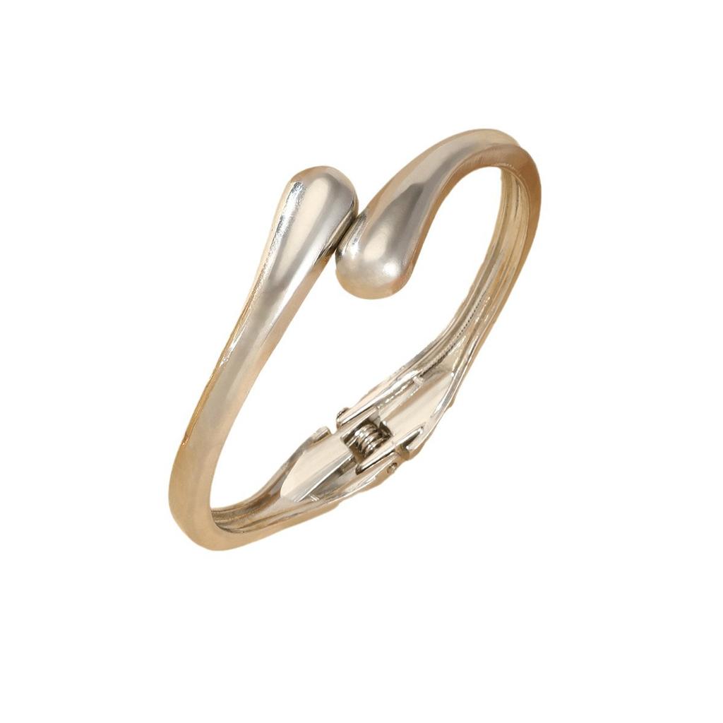Trend smooth spring opening bracelet metal gold-plated simple temperament personalized exquisite jewelry