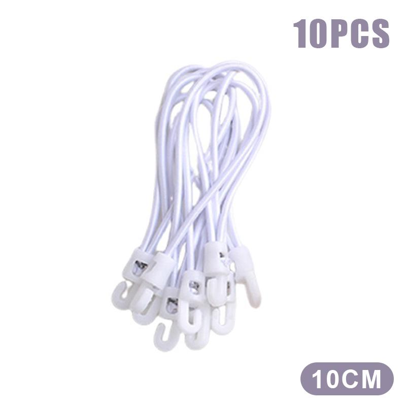 10 Peças 10/15/25cm Corda Elástica Cordão Elástico Nylon Bungee Para Lanterna Chave Bastão de Caminhada Garrafa de Água Organizador de Equipamento Viagem Ca