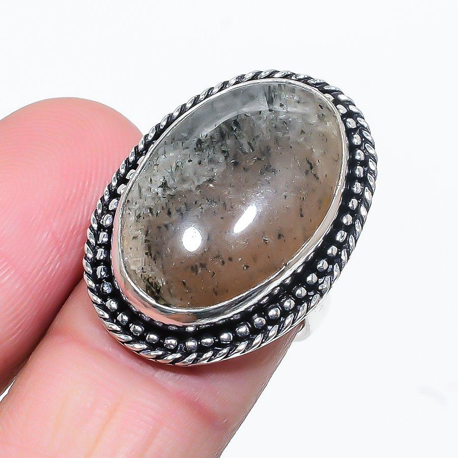 

Натуральный кварц Лодолит, стерлинговое серебро 925 пробы, подарочное кольцо, размер 6,5 w5R78