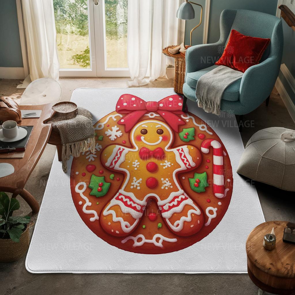 House Entrance Carpet Home Door Mat Living Room Bath Foot Bathroom Non-slip Water Absorption Rugs Bath Merry Christmas Winter