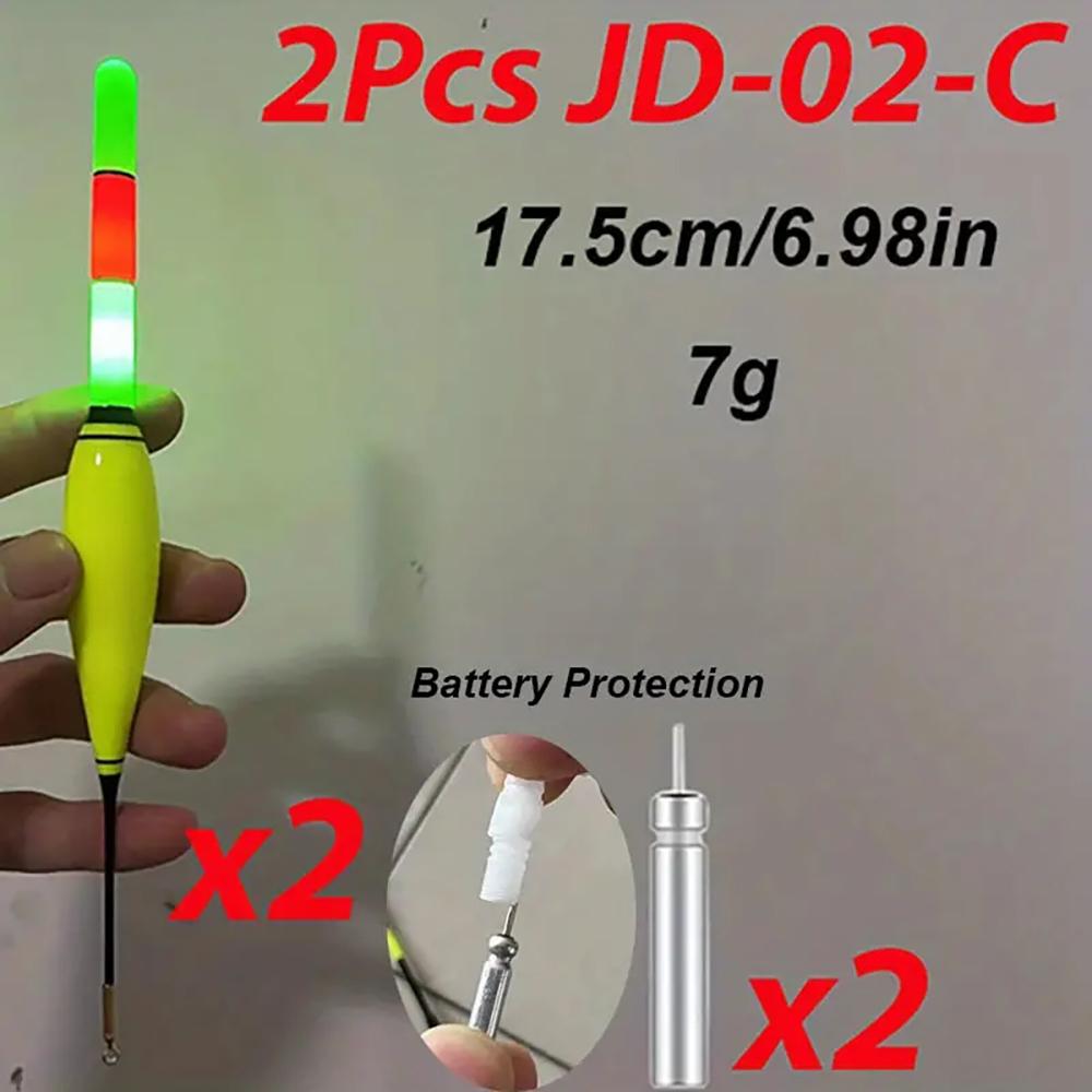 1 flotteur de pêche à la carpe, flotteur électrique lumineux à queue large avec 2 piles 425, accessoires de pêche en plein air