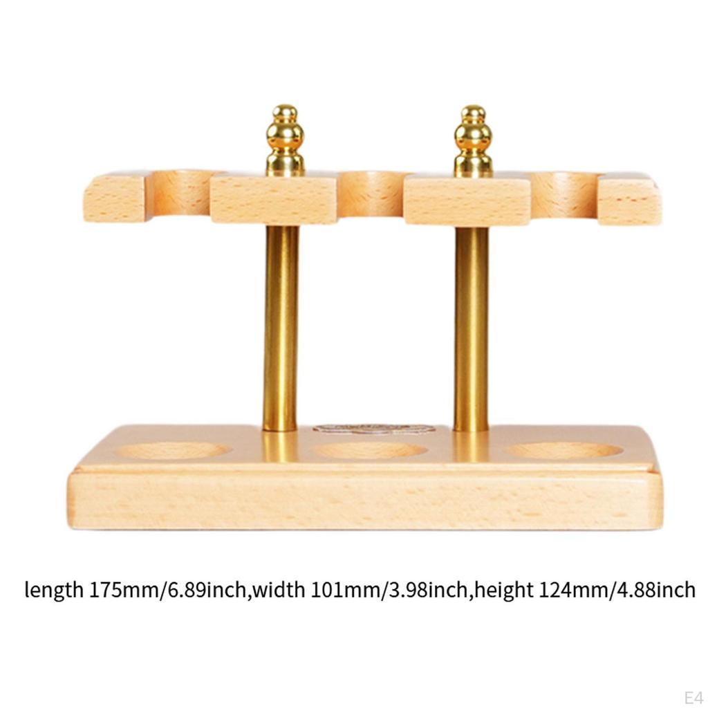 Dřevěný stojan na dýmky 3 sloty Ručně vyráběné příslušenství Organizér z masivního dřeva Černý