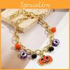 Conjunto de Pulseiras com Pingentes de Abóbora e Caveira de Halloween Mais Vendido Para Mulheres