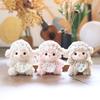 Cute Tulip Lamb Plush Keychain Fluffy Soft Stuffed Pendant Detachable Wrist Lanyard for Girls Birthday Gift