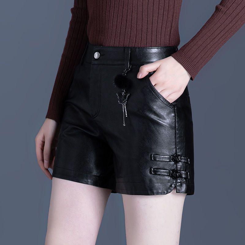 2025 Women's High Waist PU Leather Wide Leg Pants - Elastic, Slimming, Casual, Straight Fit