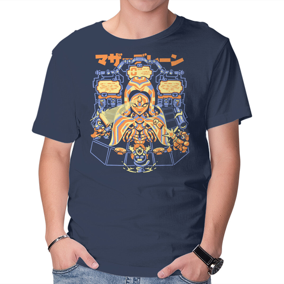 Unisex Crew Neck T-Shirt Mother Brain Graphic Short Sleeve Casual Tee XL