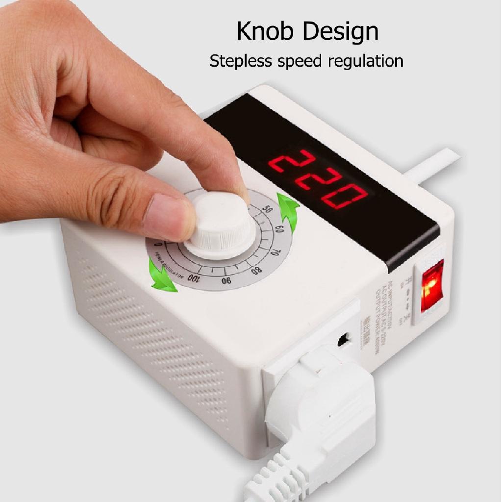 4000W Electronic Regulator Motor Fan Speed Furnace Electric Heating Tube Thermostat Speed Switch Voltage Regulators AC 220V