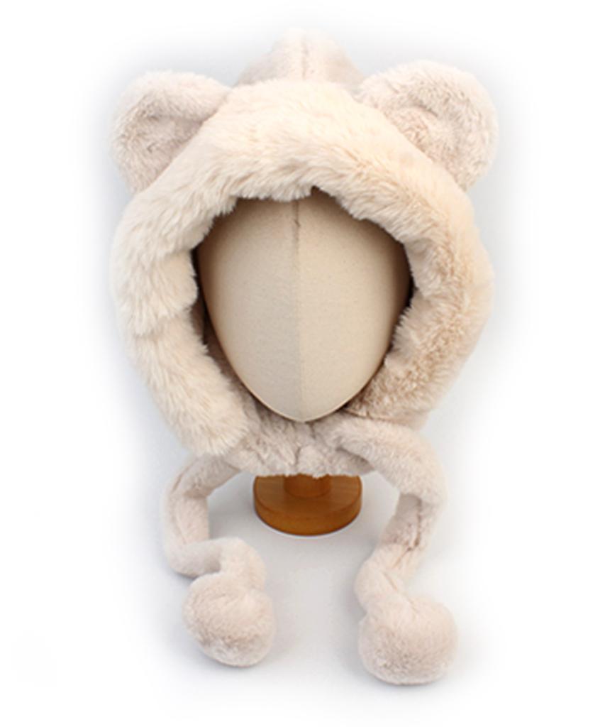 Yunibeosyeolkemiseuteuli Bear Fur Ivory Balaclava