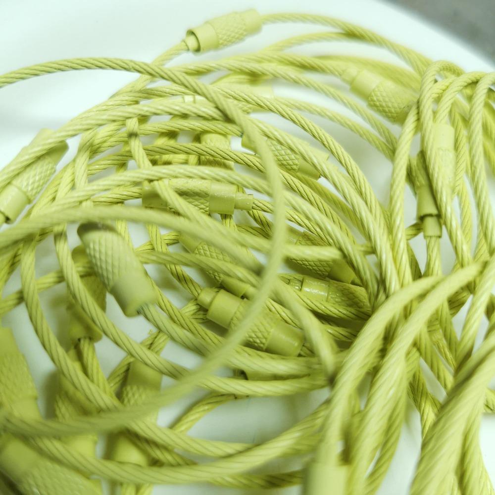 20PCS color paint wire rope 25 colors manufacturer wholesale key ring chain DIY tag cartoon key lanyard accessories