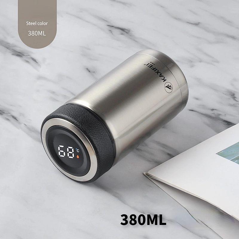 intelligence Thermos Cup 380ml Vacuum Flasks Portable Stainless Steel Thermos Cup Water Bottle Travel Tea Mug Office Thermos Cup