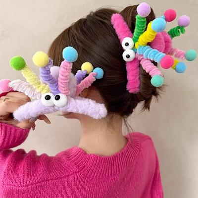 13,5 cm Niedliche Lustige Haarklammer für Frauen Dopamin Feder Hai Greifer Clip Rutschfest Pferdeschwanz Haarnadel Süße Haaraccessoires