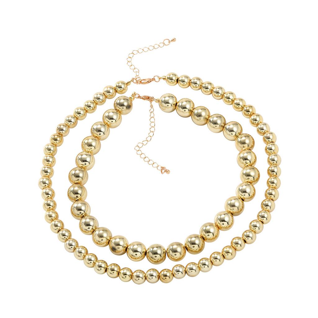 Exaggerated European and American Necklaces Two-piece Set Women CCB Imitation Metal Necklace Trend Hip-hop Accessories Necklace