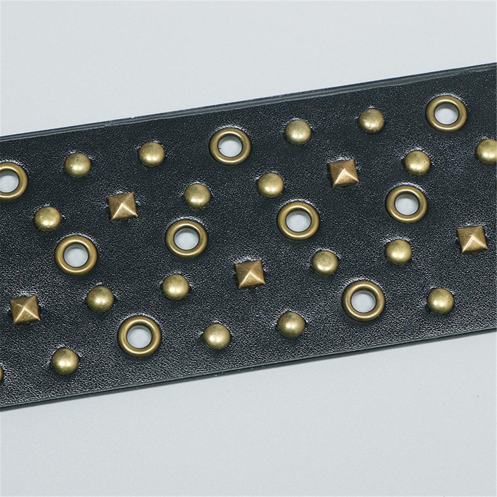 PU Leather Waist Belt with Pin Buckle Harajuku Alloy Rivet Waist Belt Woman Girls Jeans Dresses Skirt Coat Waistband