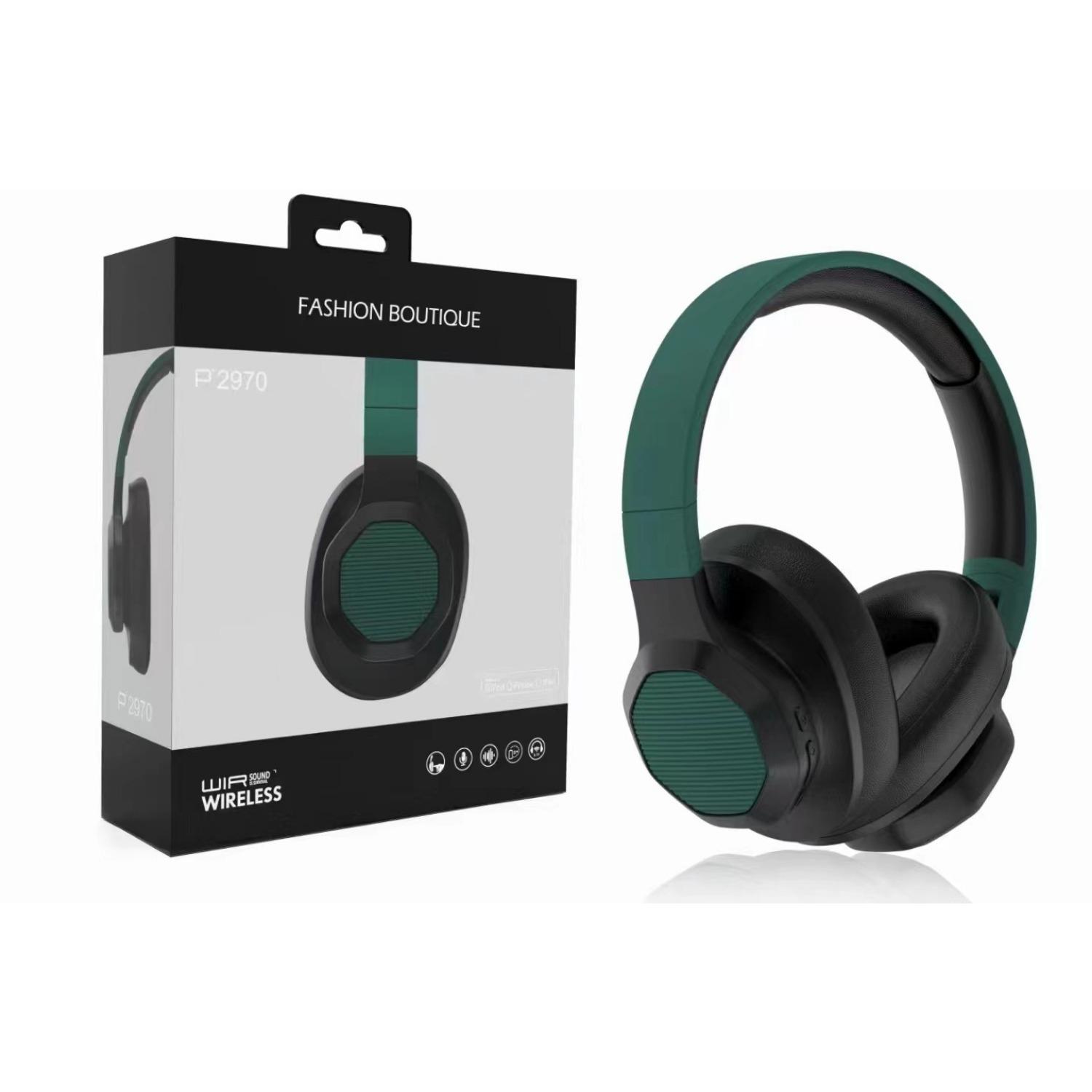 

Беспроводные складные наушники P2970 с амбушюрами 3D, совместимые с Bluetooth Package size:21*18.4*6cm зелёный