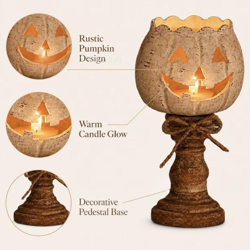 Halloween Pumpkin Candleholder Resin Decorative Item Craftwork Shape Decoration Candle Scented Aroma Atmosphere