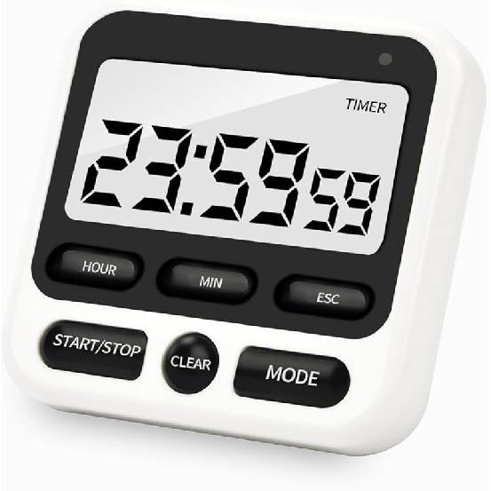 Digital Kitchen Timer with Mute/Loud Alarm,Count Up/Down, 24 Hour Clock and Alarm Function for Kids Teacher Cooking 1