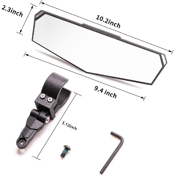UTV Rear View Mirror, RZR Center Rearview Mirror 1.5"-2" Roll Bar Mount Compatible with Polaris RZR General, Pioneer, Talon, Can Am Commander