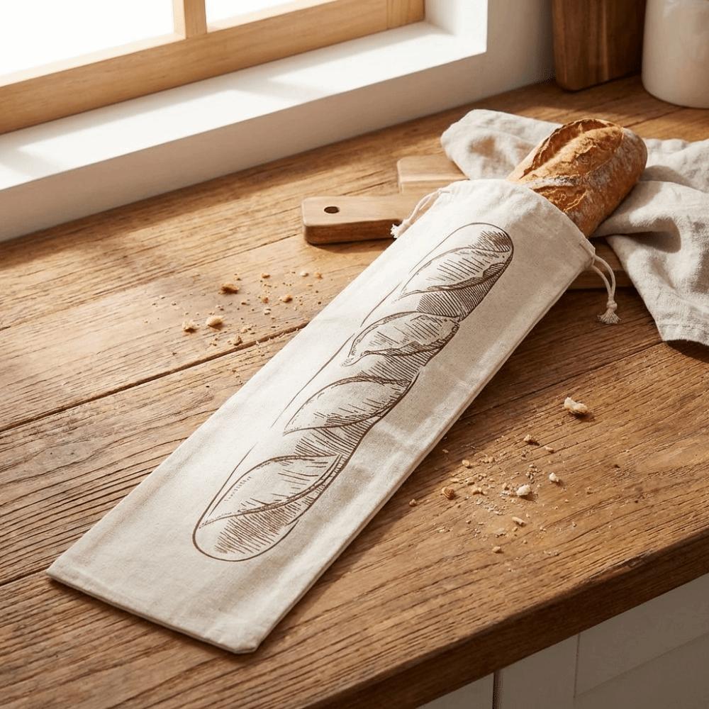 2PCS Fresh Keeping Linen Bread Bag Eco Friendly Drawstring Bread Bag Homemade Bread