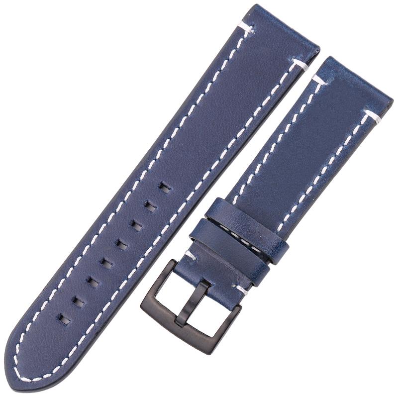 Watchband 18mm 20mm 22mm Genuine Leather Watch Strap Belt Manual Men Thick Brown Black Watchbands Buckle Watches Accessories