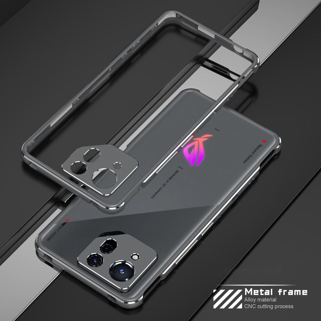 For Asus ROG Phone 8 5G/Phone 8 Pro 5G Bumper Case Phone Metal Frame with Camera Lens Cover