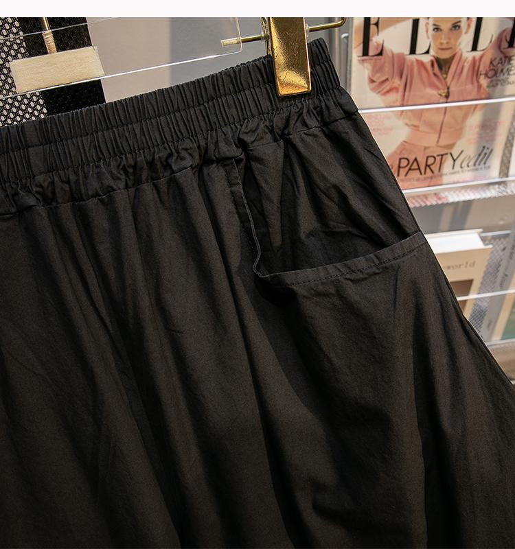 Bequeme Shorts Damen Sommer Neu Grün Elastisch Hohe Taille Locker Weiter Bein Knöchellang Hosen Übergroß