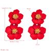 Fashion Sweet Colorful Multilayer Flower Drop Earrings Simple Alloy Lacquer Earrings for Women Jewelry Gifts PD722