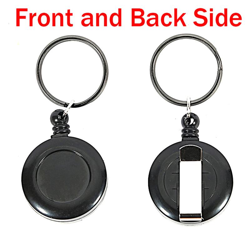 Retractable Pull Badge Reel Lanyard Holder Reels Recoil Belt Key Ring Chain Clip