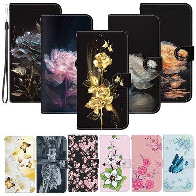 For Google Pixel 8 Pixel8 Pro 7 7A 6A 5A 5XL Pixel7 Pixel6 Wallet Case PU Leather Floral Flip Cover with Card Holder Kickstand Protective Purse Case