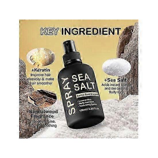 Based Sea Salt Spray, Natural Finish Sea Salt Spray For Hair, Volumizes & Texturizes,Light & Non-Greasy Hair Styling Spray for Women Men 100ml