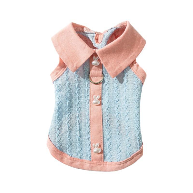Spring and Summer Thin Puppy Dog Clothing Small and Medium Dog Knitted Vest Teddy Cat Pet Bigbear Puppy Clothing