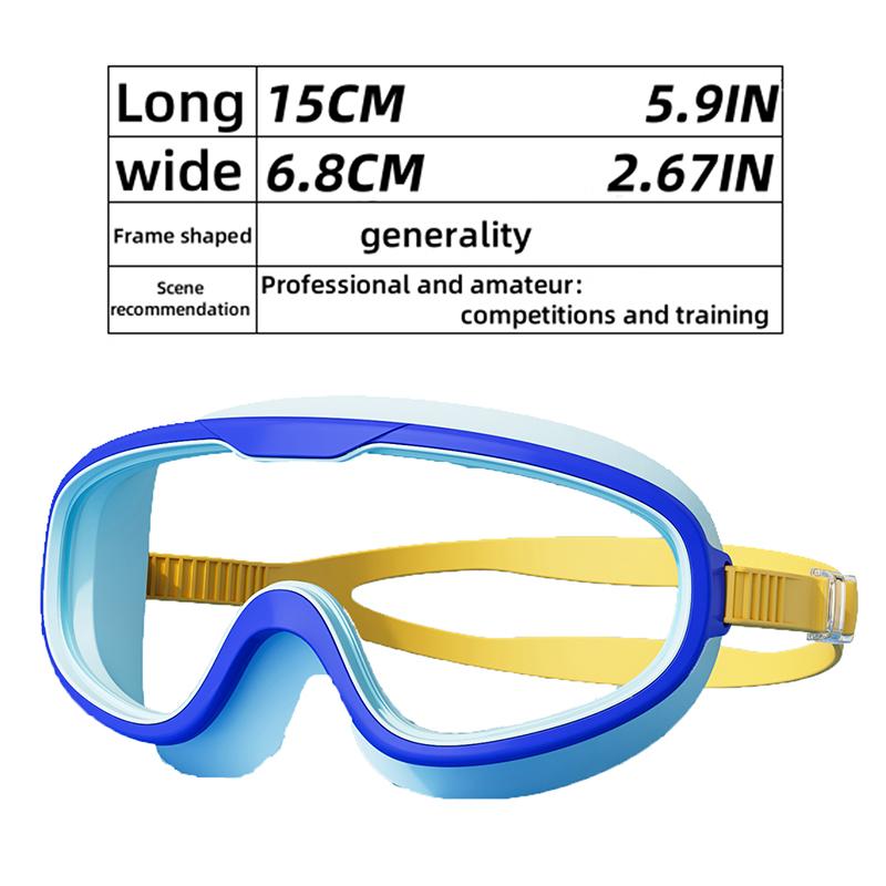 Die neue Schwimmbrille für Kinder mit großem Rahmen ist wasserdicht, beschlagfrei, UV-beständig und wasserdicht mit hochauflösender Transparenz