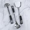 Stainless Steel Utensil Set: Spatula, Slotted Spoon, Solid Spatula, Anti-Scald Stir-Fry Tool.