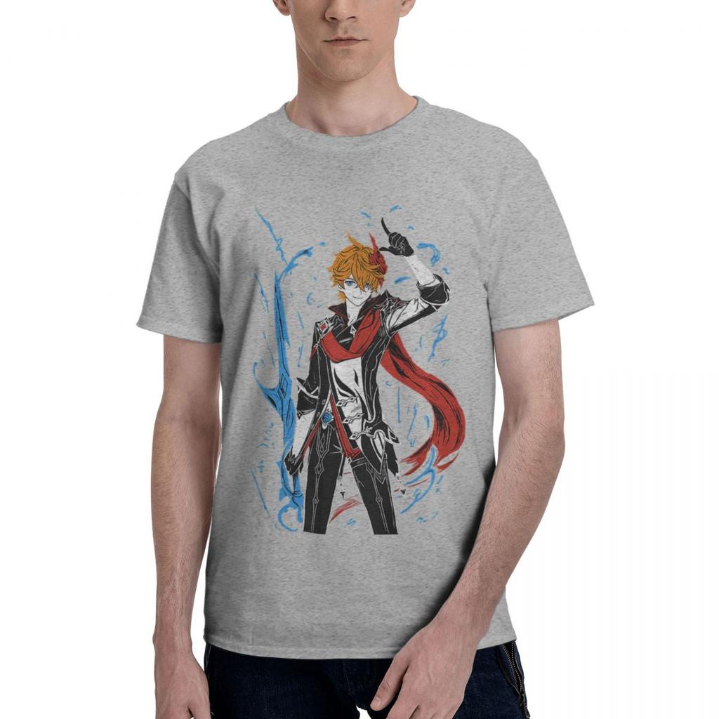 Tartaglia Genshin Impact 100 Cotton Casual Breathable Confortable Cute Funny Mens TShirts Funny Shirt