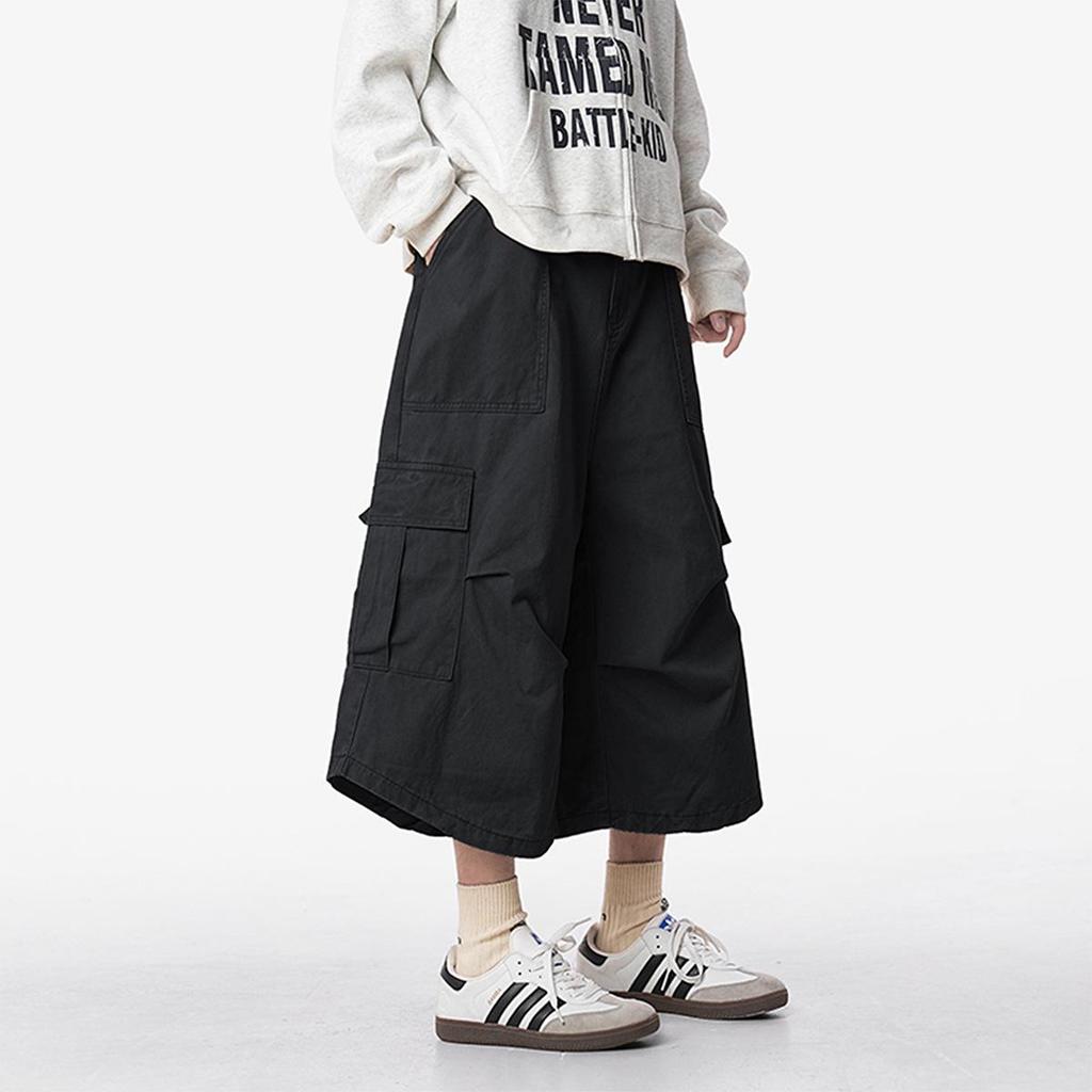 Pánské americké retro vícekapsové capri kalhoty - Léto 2025 Cleanfit volné pracovní kalhoty.