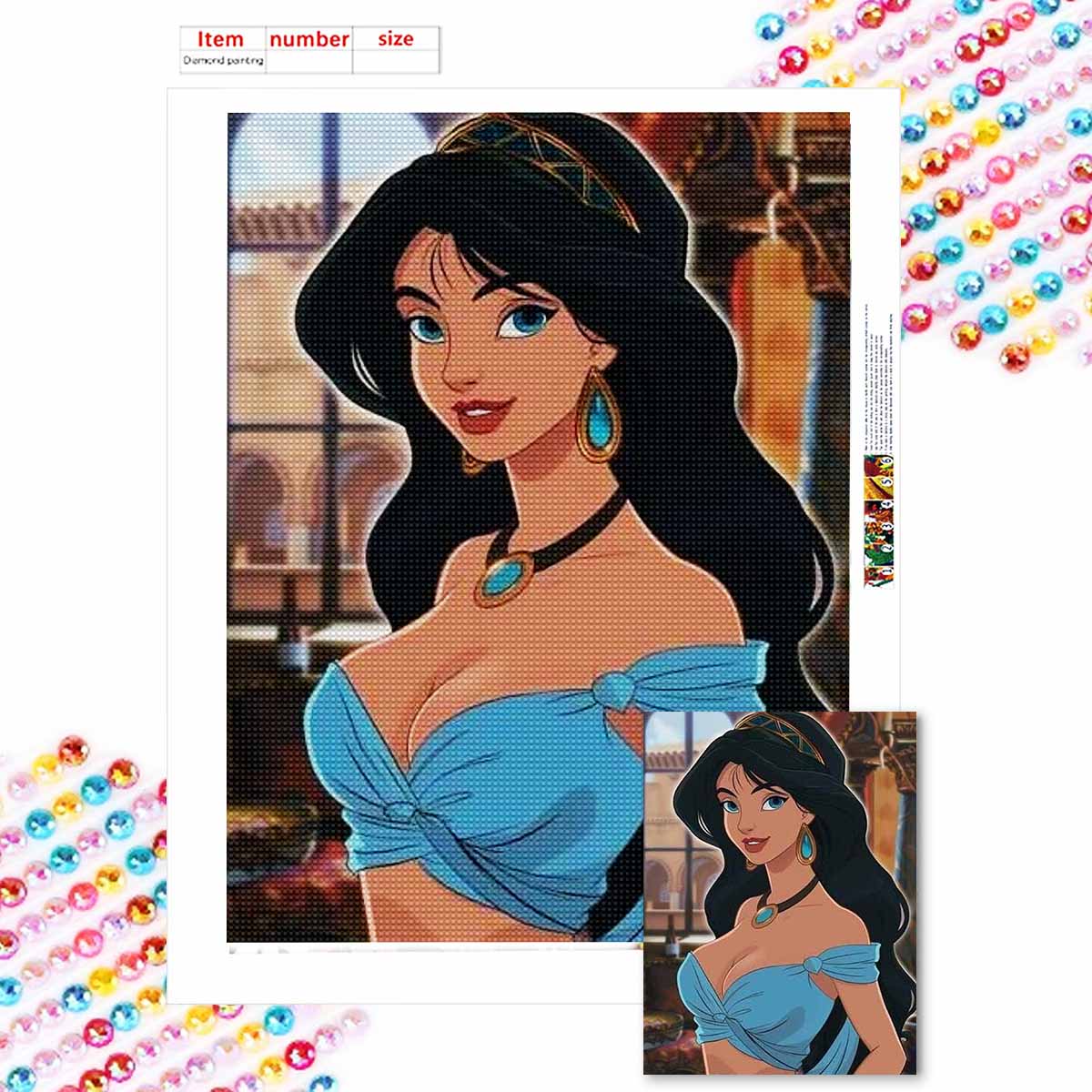 

Алмазная мозаика Красочная алмазная живопись Прекрасная принцесса Полная круглая вышивка Мультяшные креативные хобби Настенный декор Round 40x50cm