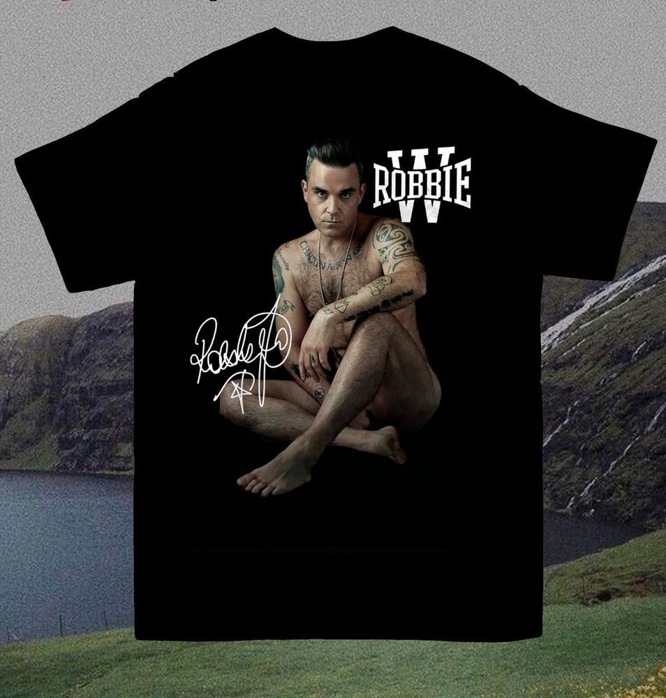 Hot Robbie Williams Signature T- Shirt Cotton Black S to 2345XL Gift Fans 16D419 Unisex T-Shirt XXXXL