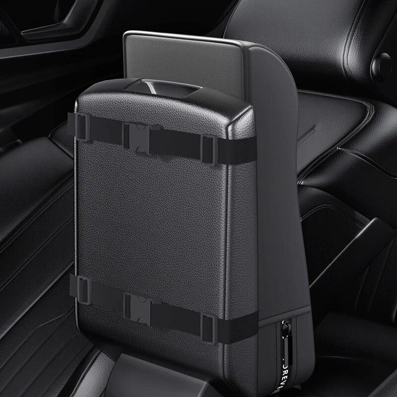 Car Armrest Cushion Leather Car Arm Rest Pad Universal Center Console Protection Cover Elbow Support Accessories Automotive Mat