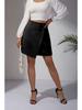 Suede Irregular Skirt Solid Color High-waisted Zipper Button Skirt Women