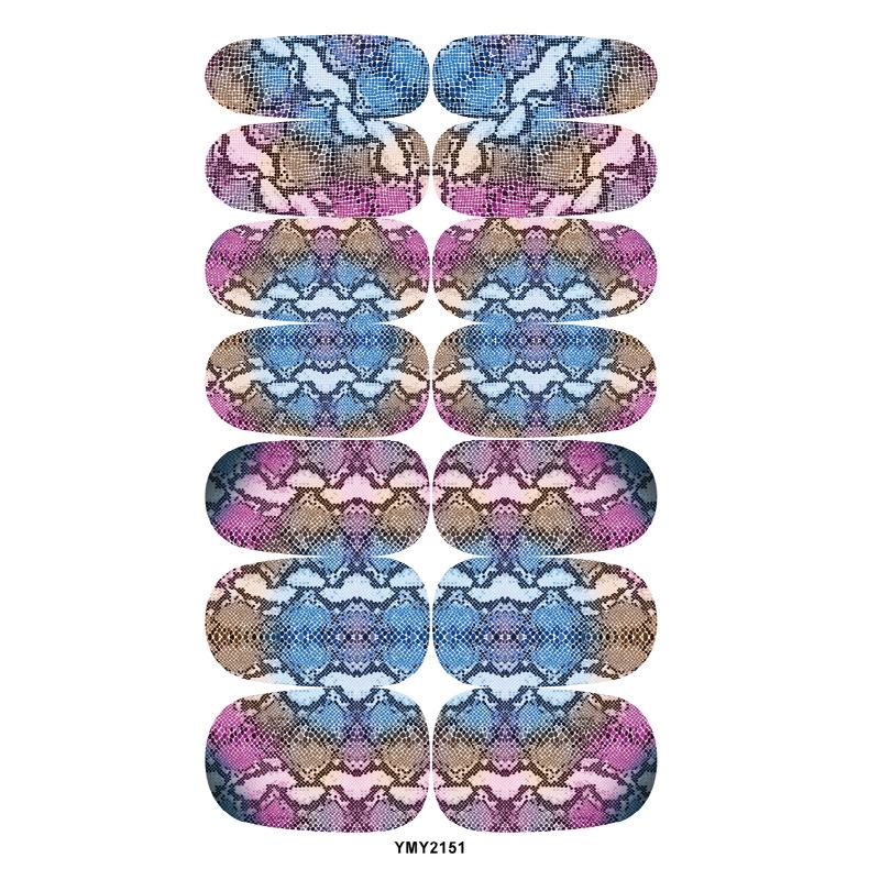 Snake Pattern Waterproof Nail Stickers, European & American Style, Long-Lasting Decals (YMY2141-2151)